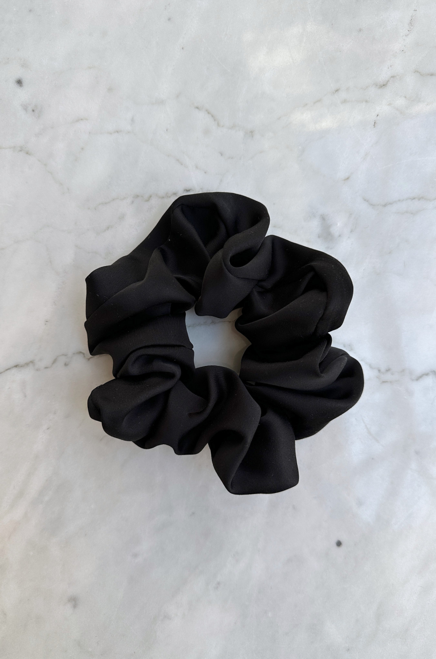 Black Satin scrunchie