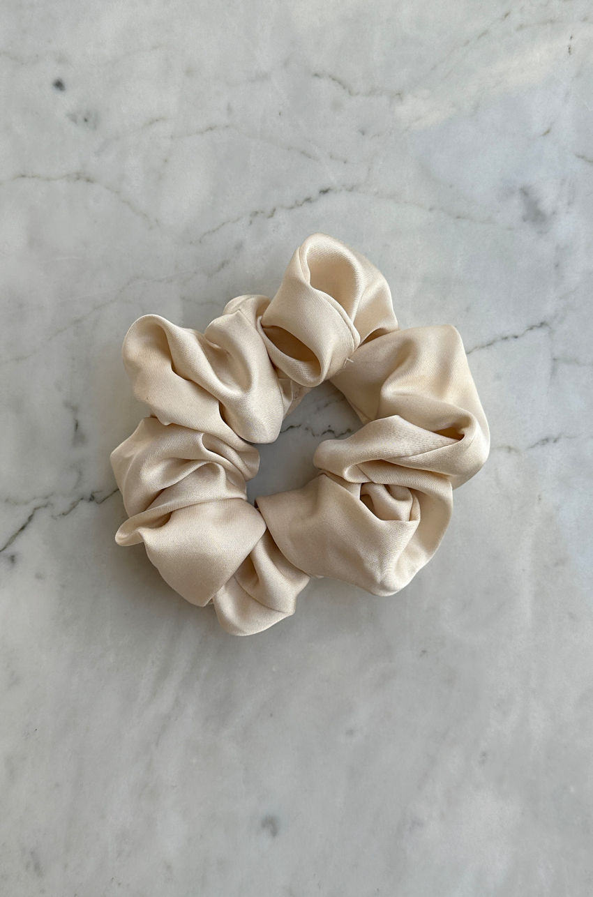 Ecru Satin scrunchie