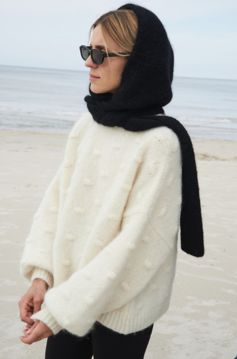 Kaptur z szalikiem czarny